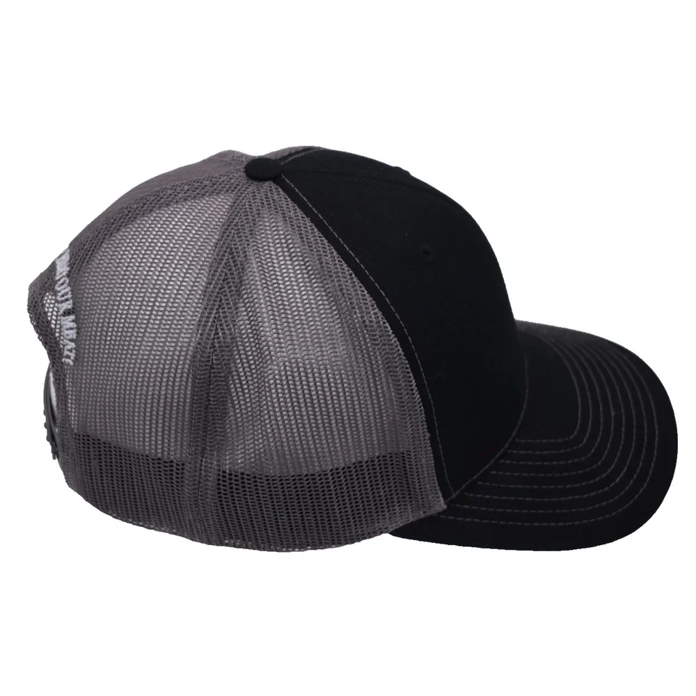 SISTERS MEAT AND SMOKEHOUSE Adjustable Trucker Mesh Hat Cap Adult Black & Gray